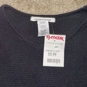 NEW WITH TAGS; Caution To The Wind; Small Black Short Sleeve Blouse